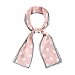 Allegra K 50s Ribbon Skinny Scarf Lovely Polka Dots Pattern for Bags Hair Band Neck Wraps Pink Big Dots 1 Pcs