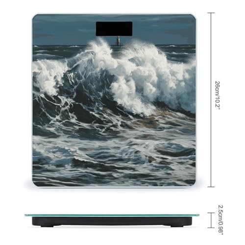 Báscula digital de baño Sea Waves vidrio templado 400lb miniatura 2