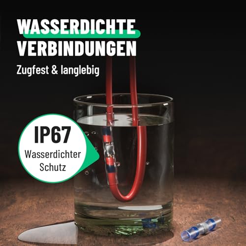 greate 200er Set Lötverbinder mit Schrumpfschlauch - Schmelzverbinder wasserdicht & zugfest - Kabel verbinden mit Schrumpfverbinder - Stromkabel Verbinder