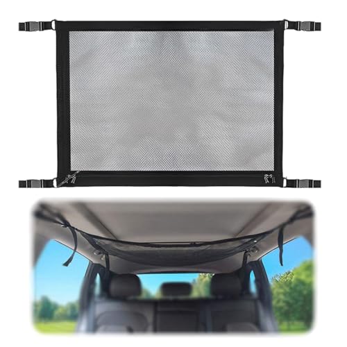 COYUN 1 pcs Gepäcknetz Auto, Autodach Aufbewahrung für Decken, Universal Autodach Gepäcknetz Decke, Auto Netz dachhimmel, Autonetz Organizer für SUV, Tolles Auto Camping Zubehör für Lange Roadtrips