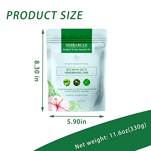 Sitz Bath For Hemorrhoid, Herbal Hemorrhoid Treatment Formula Epsom Salt Dead Sea Salt Essential Oil Plant Extract, 19 Natural Ingredients Sitz Bath Salts For Hemorrhoid Soothing And Remove 11.6 Oz #TOP4