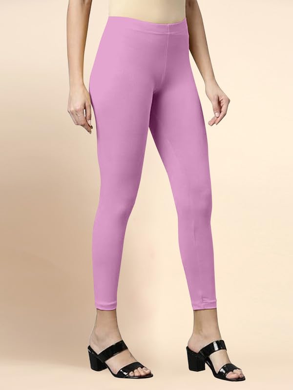 Image of TRENDMALLS Women's Microfiber Elastane Stretch Soft Cropped Leggings with Ultrasoft Waistband for Women