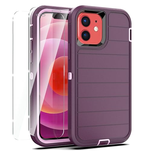 Coque iPhone 12 Pro antichoc triple couche en caoutchouc robuste et film écran inclus