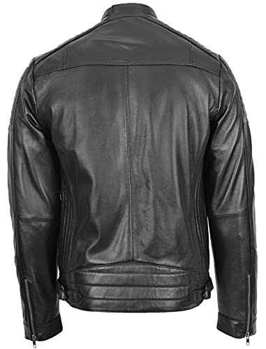 Chaqueta de cuero para hombre estilo Biker 3XL negra miniatura 2