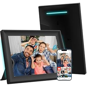 FRAMEO 32GB Digital Picture Frame with LED Light, 10.1 Inch WiFi, 1280 x 800 HD IPS LCD Touch Screen, Automatic Rotation, 32 GB Memory, Share Moments Instantly via the Frameo App from Anywhere