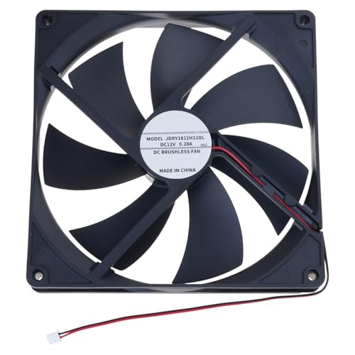 180mm 12V High Speed Cooling Fan Thin 25mm Design 53CFM Airflow Double Ball Bearing for PC Router Exhaust System PC Case Fan CPU Cooling