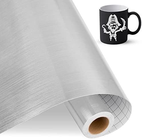 IModeur Brushed Red Vinyl Roll, 30.5 x 458 cm Brushed Red Permanent Vinyl for Cricut, Metallic Permanent Vinyl for DIY Gifts, Birthday Party, Christmas Decoration