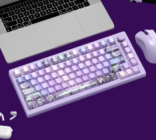 Image of dagaladoo Purple Keyboard keycaps,Double Shot PBT keycaps