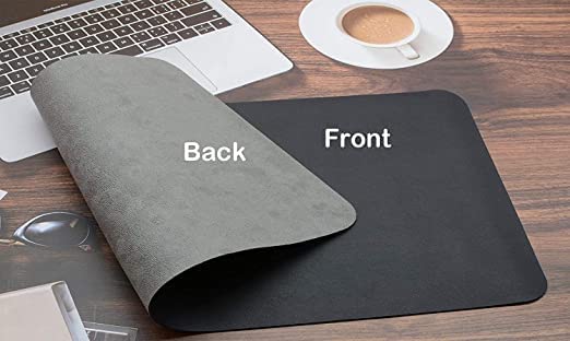 Image of Mouse Pad, Desk Mat, Large Leather Desk Pad, PU pad Waterproof Mouse Pad for Laptop, Office Table Protector Blotter Best Gifts (60 x 30 cm, Black)