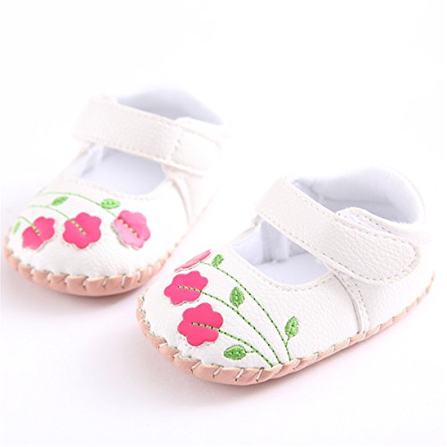 Meckior Infant Baby Girls Boys Handmade Princess Flats Toddler First Walkers Soft Pu Leather Non-Slip Crib Wedding Dress Shoes #TOP2
