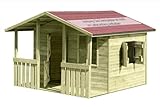 Großes Kinderspielhaus Lisa Gartenhaus aus Holz mit Veranda TÜV geprüft