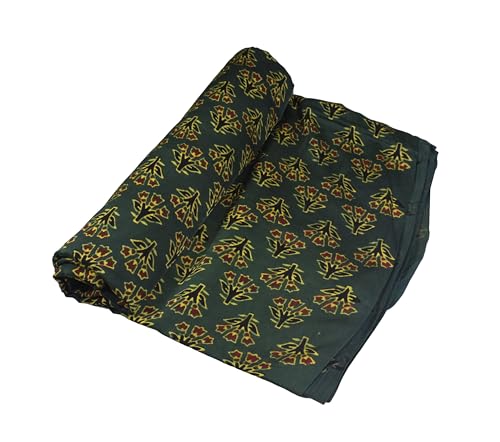 Image of Ethnics of Kutch Womens's Ajrakh Modal Silk Natural Dye Hand Block Print Unstitched Kurta Fabric