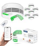 Hekatron Genius Plus X – Rauchmelder vernetzt 10 Jahre Batterie – mit Funkmodul Basis X – Testsieger Stiftung Warentest – made in Germany – Funkrauchmelder Set – mehrsprachig – 8 Stück