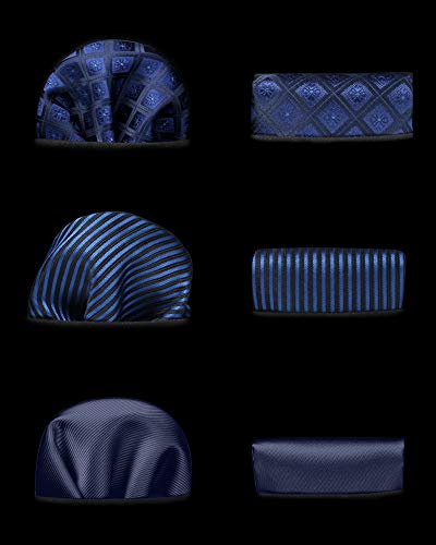 HISDERN Men's Ties Set Collection: 3 Pcs Formal Business Neckties & Pocket Squares - Polka Dot, Silk, Regular Fit - Wedding, Business, Prom - Tie Set