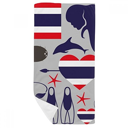 Débarbouillette 35x70cm multicolore et serviette de bain douce Thaïlande