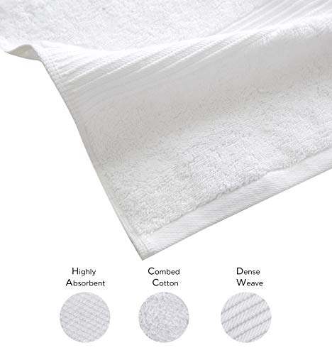 Image of Luxury Oversized Bath Towels | 650 GSM, 34 inch x 56 inch | Hotel Quality, Soft & Highly Absorbent | Quick Dry, Thick, Combed Cotton Bathroom Towels | White - 4 Pack