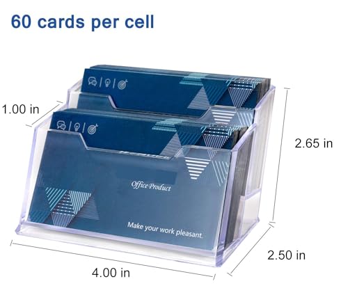 Image of DAHSHA 2 - Tier Premium Acrylic Transparent Crystal-Clear Visiting Business Card Holder /Display Stand Desk Organizer For Office Table