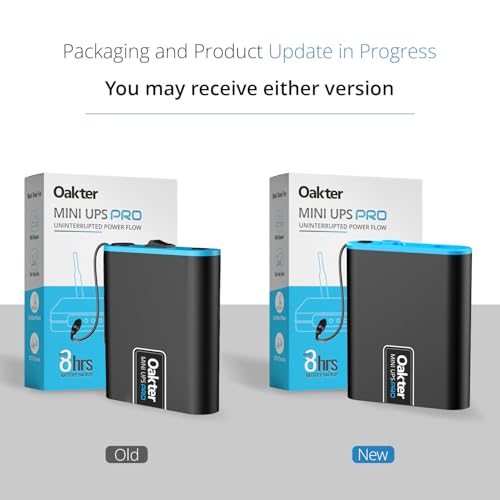 Image of Oakter Mini UPS PRO for High Capacity WiFi Routers 12V & Upto 3A | Battery 4000 mAh | Power Backup Upto 8 Hours | Support Jio, Airtel & Other Routers | Current Surge & Deep Discharge Protection |