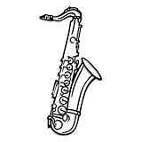 LIYOUYA Saxophone Metal Wall Decor - Jazz Music Room Decor Simple Black Wall Art Home Decor for Living Room, Bedroom, Dining Room, Music Room (Black)