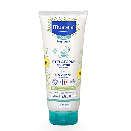 Mustela Stelatopia Gel Lavante 200ml - Sabonete Líquido Infantil sem Fragrância para Peles Atópicas