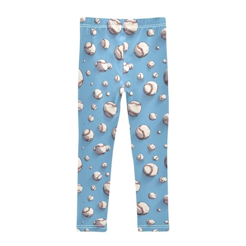 Girls Leggings Baseball Blue Soft Toddler Leggings for Girls Kids Pants Size 4T-10T2