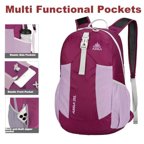 Mochila ligera plegable 25L para senderismo y viaje miniatura 3