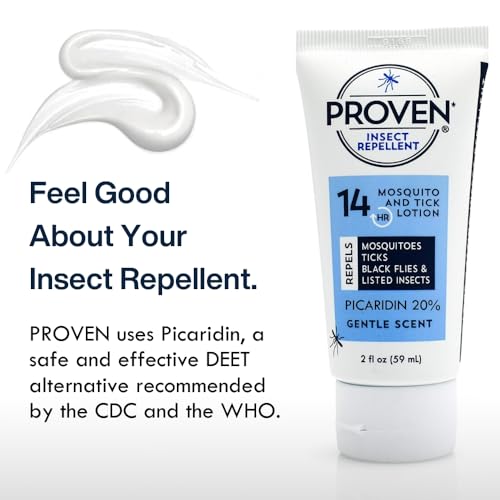 Image of Proven Insect Repellent Lotion, Keep Mosquitoes, Ticks and Flies Off, DEET Alternative Repellent, Up to 14-Hour Protection, Great for Camping or Hiking, 2 Ounce, Gentle Scent Lotion