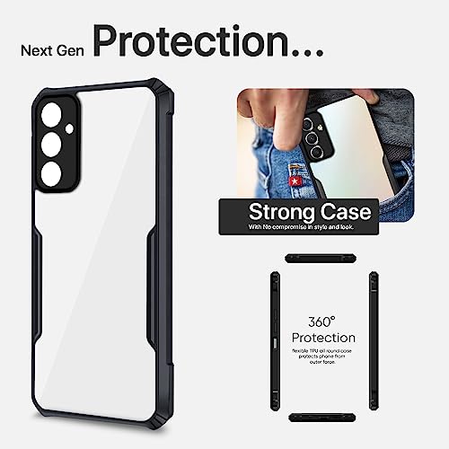 Image of Pikkme Samsung Galaxy M34 / F34 5G 5G Back Cover | Crystal Clear Transparent Back | Ultra Hyrbid | Full Camera Protection | Raised Edge | Bumper Back Case (Thermoplastic Polyurethane, Black)