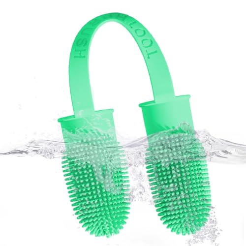 Yongany Spazzolino da denti per cani e gatti, riutilizzabile, in silicone, pulizia dei denti a 360 gradi, per cani e gatti di piccola e grande taglia, blu ciano