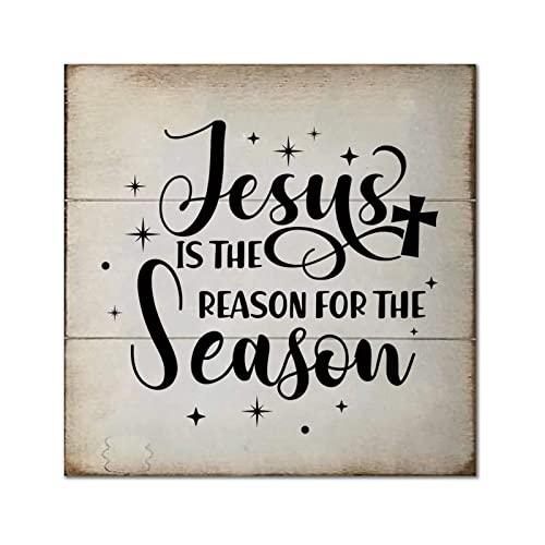 Plaque bois Jesus is The Reason for The Season cadeau decoration chretienne