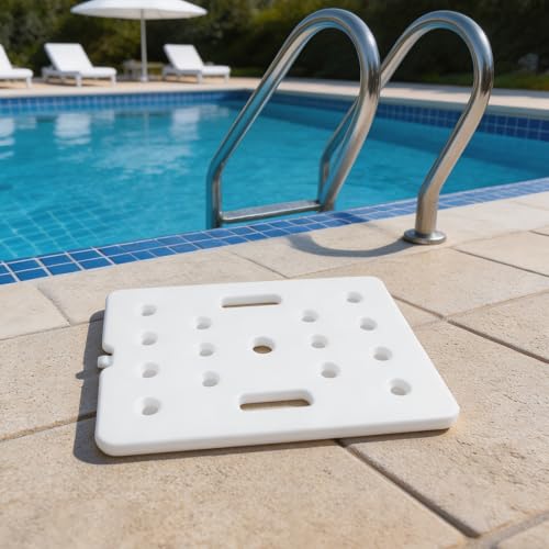 Caja de contrapeso blanco para barandilla de piscina de plástico resistente con cintas 8