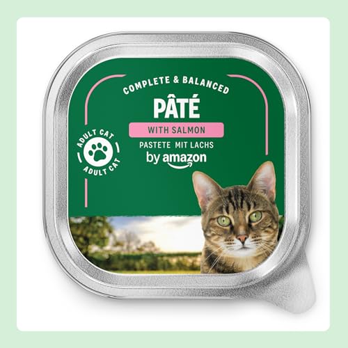 by Amazon Nassfutter für Katzen, Pastete mit Lachs, 100g, 16er-Pack