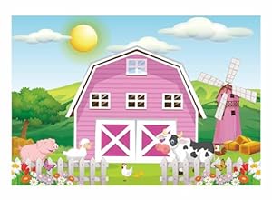 Funnytree Cartoon Bauernhoftiere Party Hintergrund