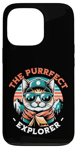 ¡El explorador Purrfect! Funny Cat Group Camping Vacaciones Carcasa para iPhone 13 Pro