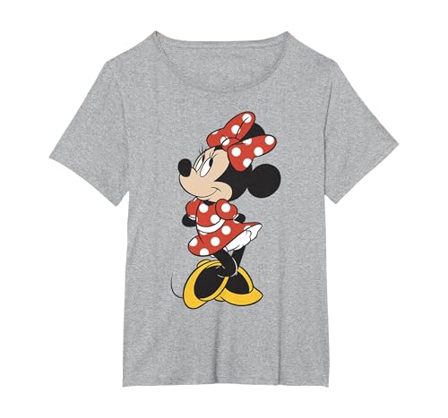 Disney Minnie Mouse classique Minnie Pose graphique T-Shirt, Femme Grandes tailles, Gris Chiné, 3X