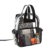 Clear Backpack Security Approved - Reinforced Straps & Front Accessory Pocket - Perfect for School Bookbag, Sporting Events
