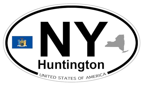 US Decal, Inc. Huntington, New York Oval Sticker with State Flag
