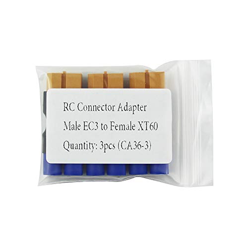 Oliyin 3Pcs Male Ec3 Losi To Female Xt-60 Connector Adapter Xt60 Lipo Battery(Pack Of 3) #TOP5