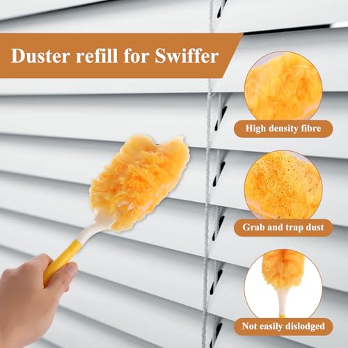 Image of JMIATRY 60PCS Disposable Duster Refills for Swiffer Duster Refills 360 Degree Duster Pads Heavy Duty Duster Refill with Adjustable Handle Disposable Duster for Cleaning Home, Office
