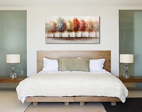 Tiancheng Art, 30X60 Inch Modern Abstract Painting Oil Hand Painting Tree Hand-Painted On Canvas Acrylic Big Wall Art Colorful Forest Home Hanging Wall Decoration #TOP4