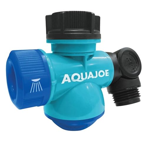 Aqua Joe SJI-MFGA1 Multi-Function Outdoor Water-Tap Connector 180-Degree Pivoting Hose Connector with 360-Degree Rotating Tap Connector