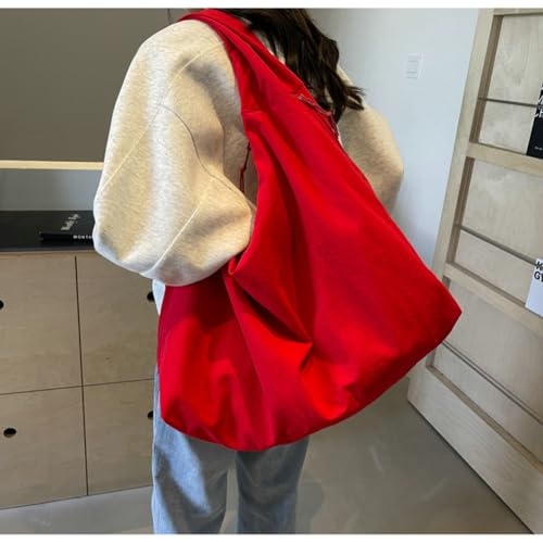 Image of Slouchy Nylon Hobo Bags Women Underarm Shoulder Bag Crescent Crossbody Purses Trendy Large Travel Beach Tote Handbag