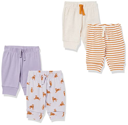 Image of Amazon Essentials Baby Girls' Cotton Pull-On Pants, Multipacks