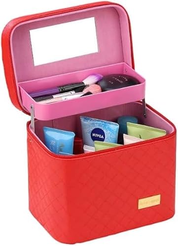 Rutexc化粧ポーチ、大容量、小物収納、鏡付き