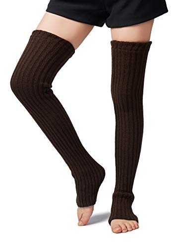 Leotruny Women's Winter Over Knee High Footless Socks Knit Leg Warmers2