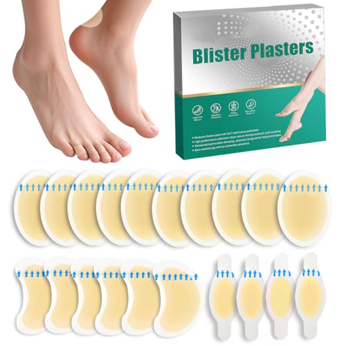 Blister Bandages for Feet - 20Pcs Hydrocolloid Bandages,Heels & Toes - Heel Blister Prevention & Recovery, Hydrocolloid Blister - Blister Pads Prevention
