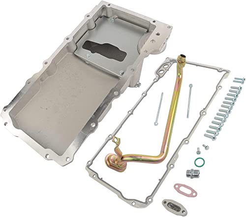Mersuii Kit de cárter de óleo de baixo perfil retrofit compatível com motor GM LS1 LS2 LS3