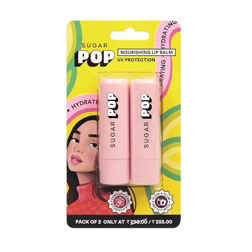 SUGAR POP Nourishing Lip Balm Pack of 2 | Shea-Butter & Avocado Oil Infused | Moisturizing & Hydrating | Intense Care | 9 gm - Vanilla and Plum (Blister Duo)
