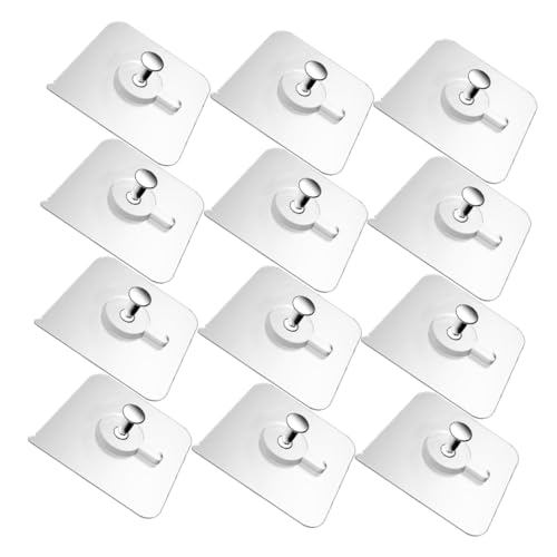 Image of Veemoon 30 Pack Heavy Duty Adhesive Hooks No Drill Picture Hangers for Walls Photo Frame Holders Wall Sticker Holders No Damage Outdoor Sticker Hooks