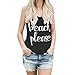 Produktbild Hevoiok Frauen Sommer Weste Tank Top Ärmelloses Brief Beach Please Beiläufige Bluse Damen Weiches Ladies Elegant Oberteil Tops T-Shirt (Schwarzer, S)
